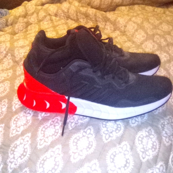 Black, orange, white Adidas boost men size 11 1/2 worn once  no box - Picture 1 of 5